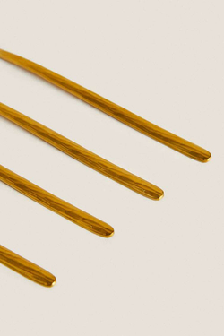 ZARA HOME НАБОР ВИЛОК ДЛЯ ЗАВТРАКА С РЕЛЬЕФНОЙ РУЧКОЙ, ЗОЛОТОЙ