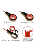 Удочка для зимней рыбалки ПИРС безосевая "Спорт" черно-красная, (упк. 5шт.) (удочка зимняя)