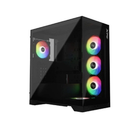 Корпус для компьютера XPG INVADER X BLACK (INVADERXMT-BKCWW) Mid-Tower Gaming ATX PC Case with Panoramic View, Tempered Glass Panels, and RGB Lighting Black