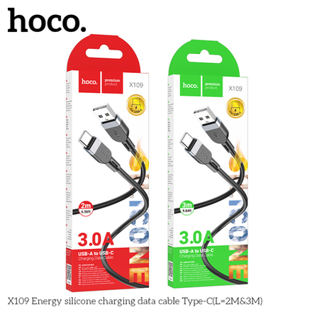 Кабель HOCO X109 Energy silicone charging data cable Type-C(L=3M)
