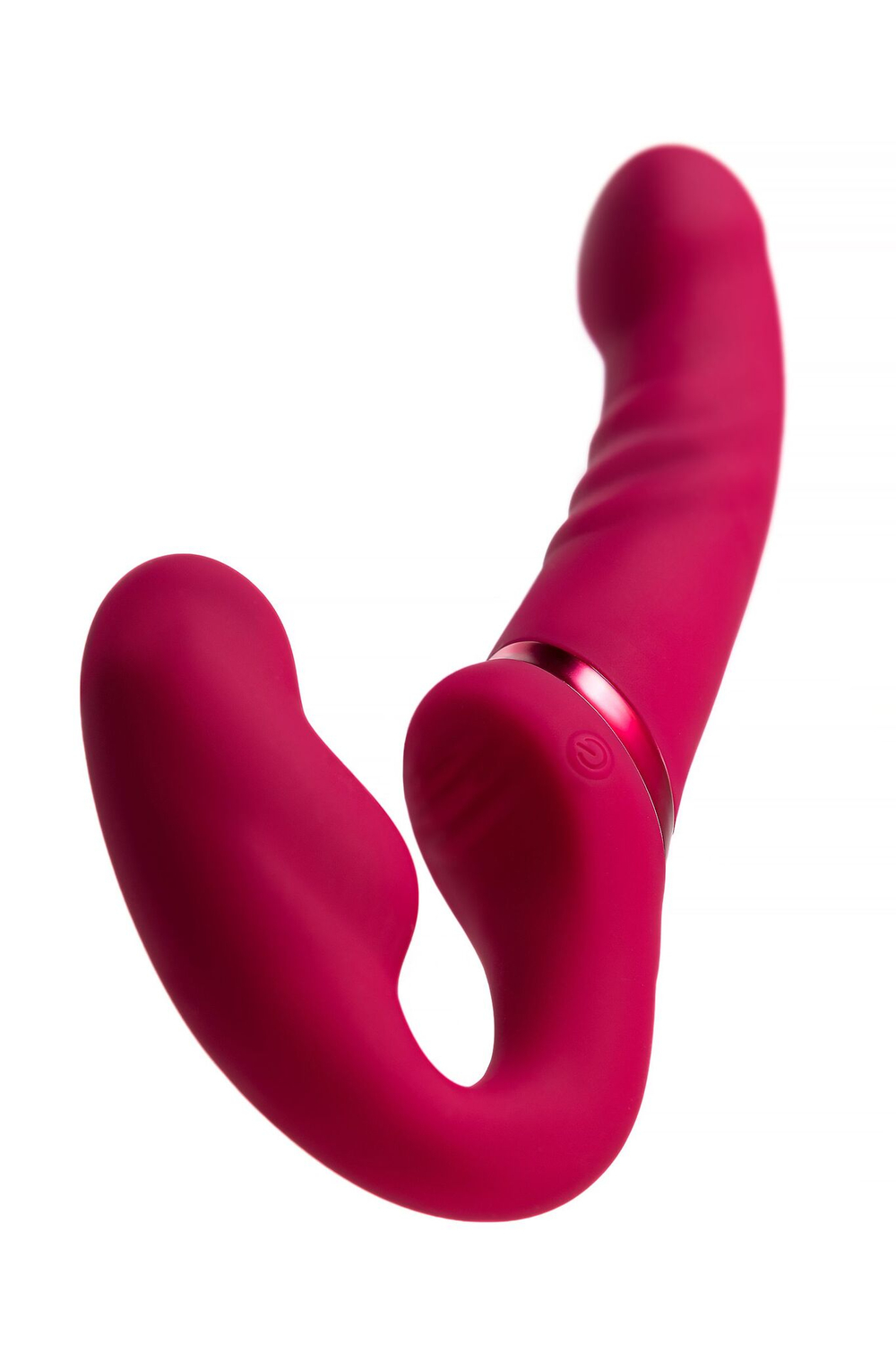 Малиновый безремневой страпон Lapis - 23 см. (Цвет: малиновый)