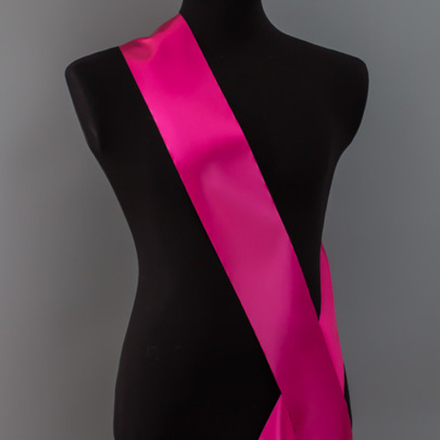 Лента наградная для конкурса красоты С НАНЕСЕНИЕМ. Цвет ленты ФУКСИЯ. Крепление булавка.