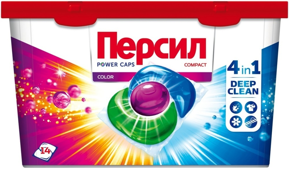 Персил Капсулы для стирки Power Cups Color 4 в 1 Колор 14 шт х 15г