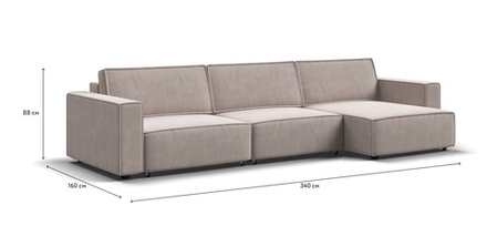 Угловой диван Босс Софт Модуль Макс Велюр Монолит латте