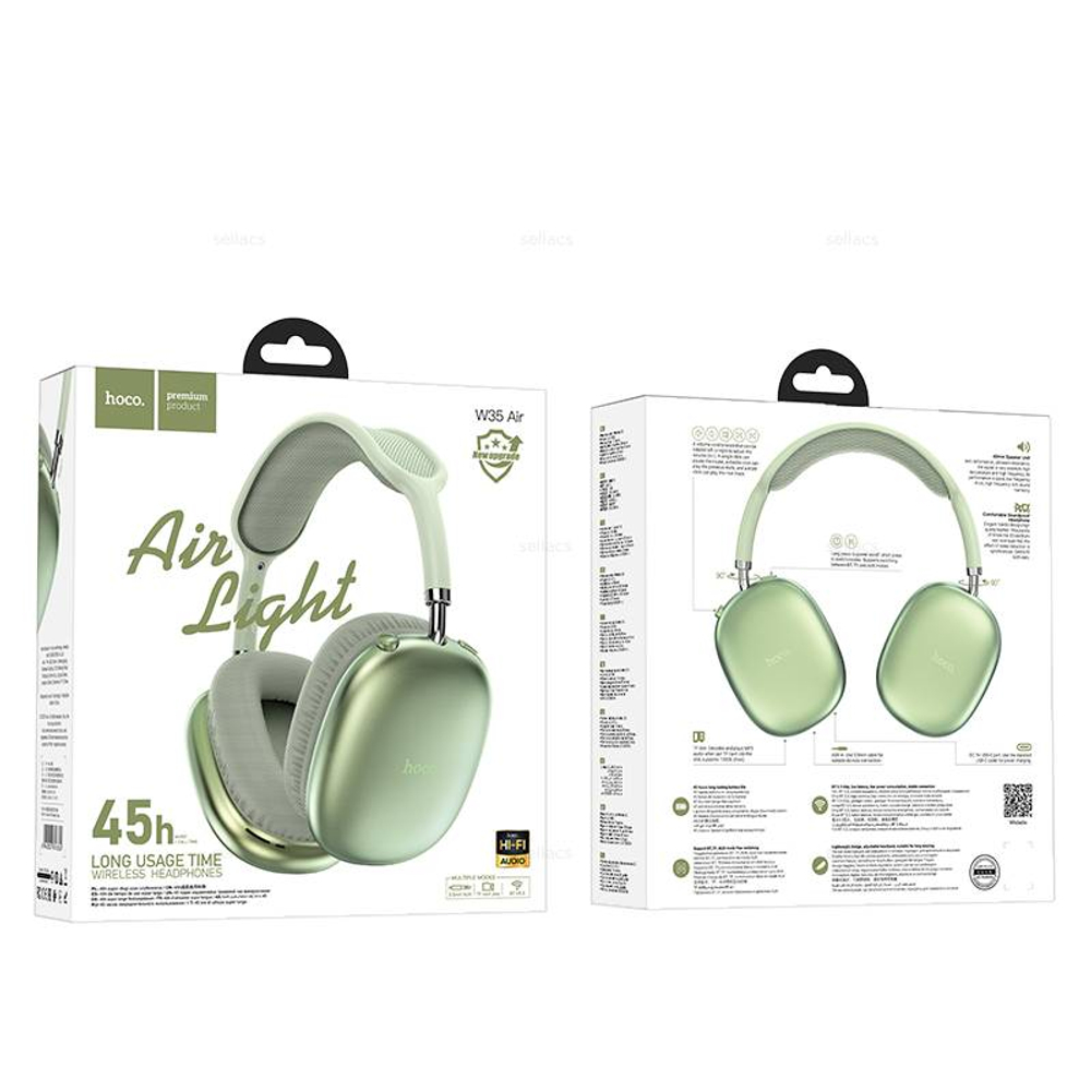 Накладные наушники Hoco W35 Air (green) (Краснодар склад)