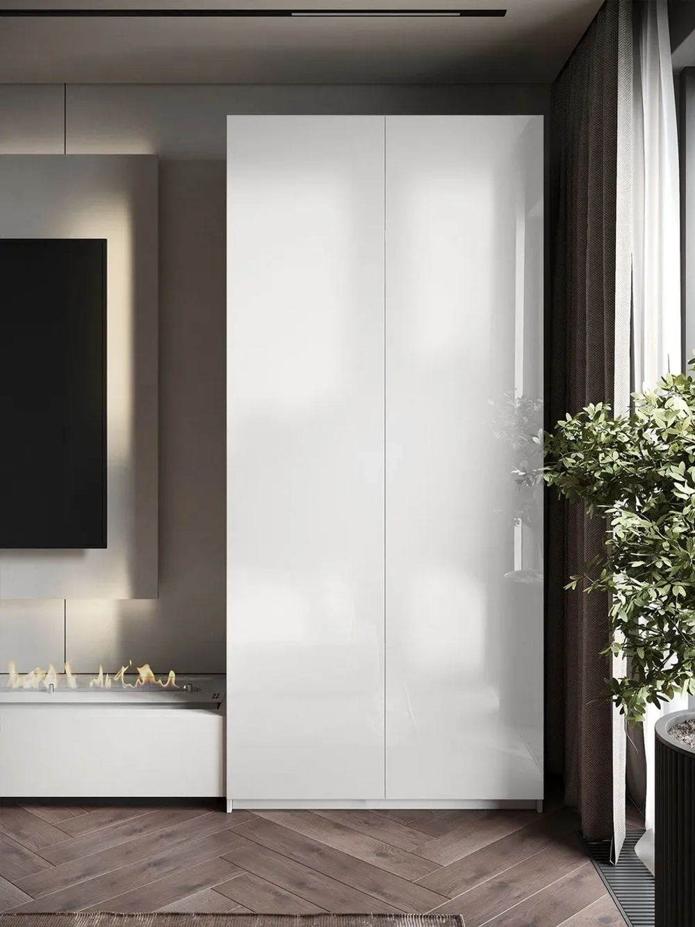 Шкаф Распашной Белый 101х220х52,5 SOHO