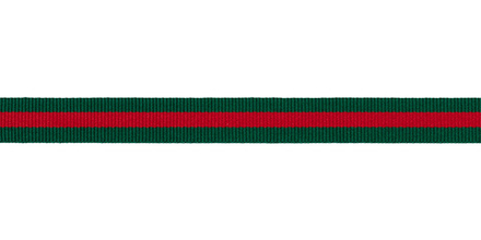 Лента  лампасная тканая, цв. зел.-крас.-зел., 15 мм