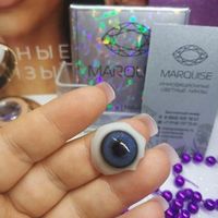 Натуральные Сине - голубые линзы c окантовкой на 12 мес. Marquise essvase Blue/ Для темных и светлых глаз