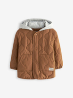Куртка стеганая для мальчика Next Q56-470, Коричневый, Серый