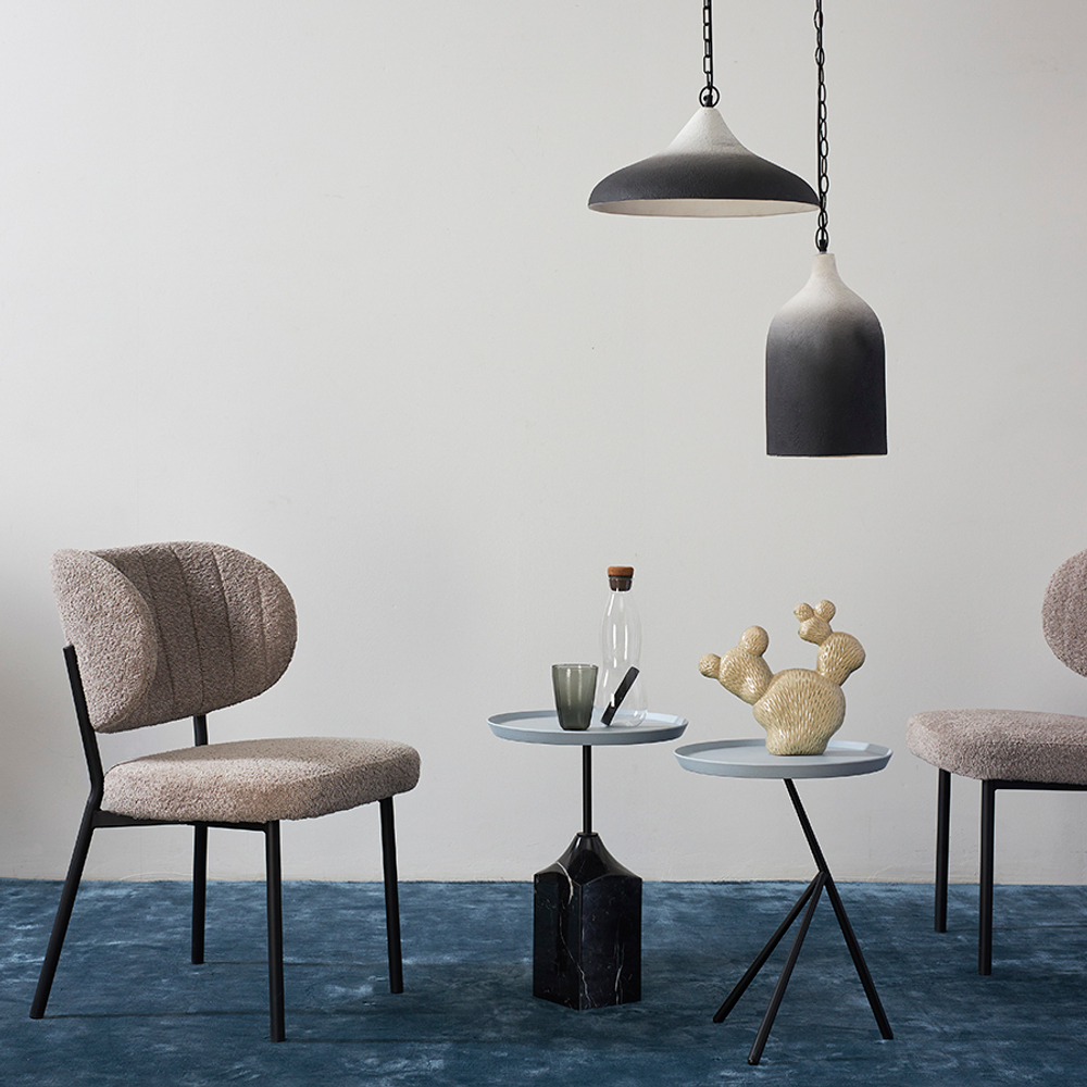 Столик кофейный sustainable collection, D37,7 см, серый/черно-белый