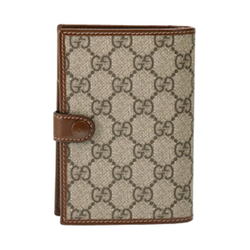 GUCCI GG Retro Canvas With Leather Binding Card Holder, Wallet, Passport Holder Men"s Brown