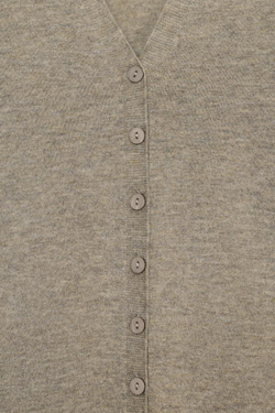 ZARA КАРДИГАН ИЗ 100% СВЕРХМЯГКОЙ ШЕРСТИ, СЕРО-КОРИЧНЕВЫЙ МЕЛАНЖ