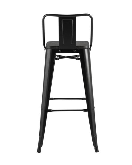 Стул барный TOLIX WOOD со спинкой черный глянцевый