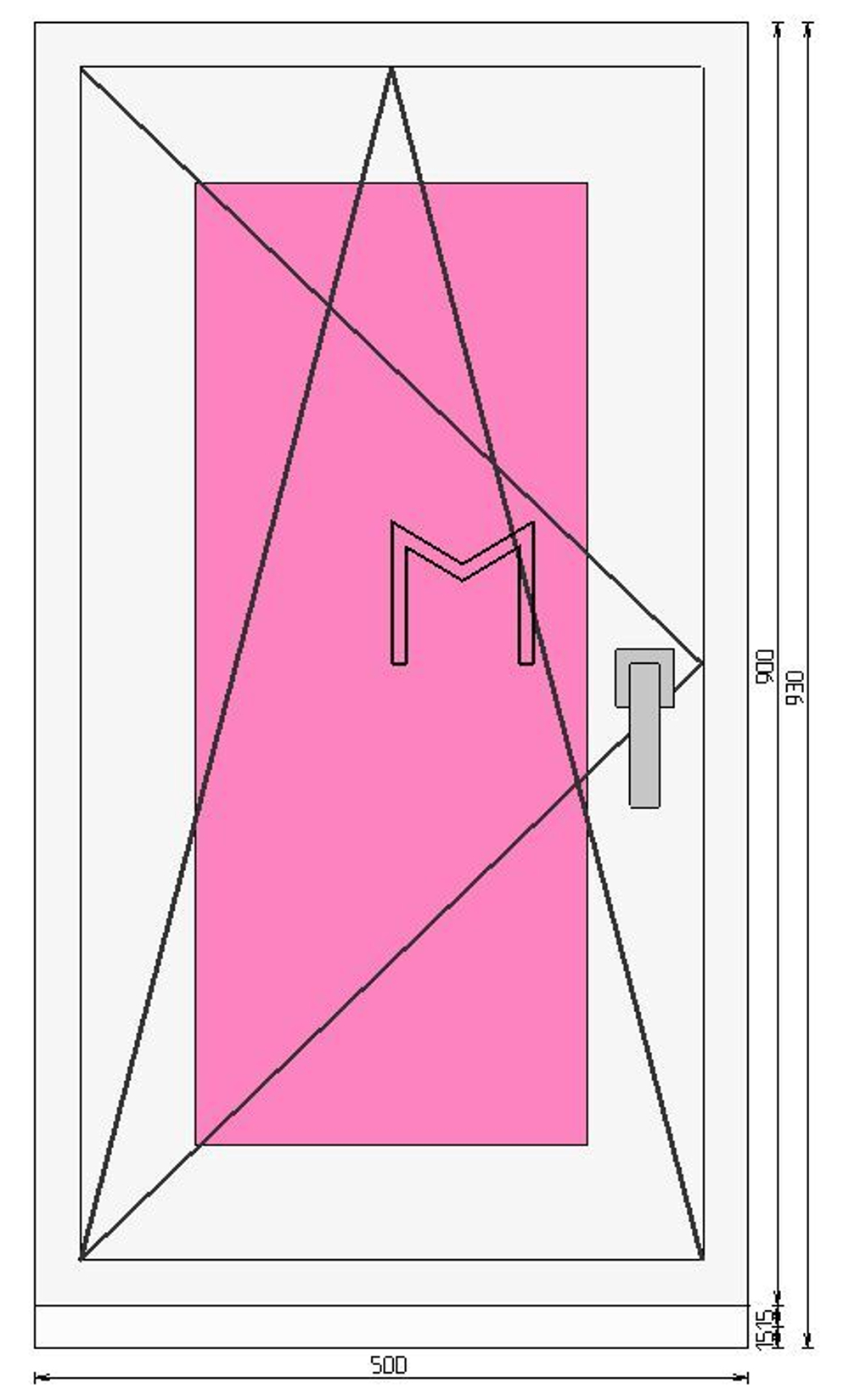 Пластиковое окно 900 х 500 ТермА Эко + Москитная сетка