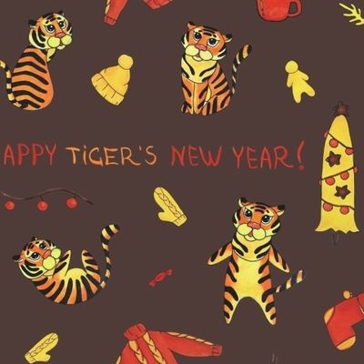 HAPPY TIGER`S NEW YEAR! BROWN