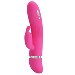 Розовый вибратор Ingram с электростимуляцией - 19,2 см.