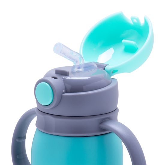 Термос для детей 450 мл. Kamille KM-2019B из нержавеющей стали с ремешком или двумя ручками