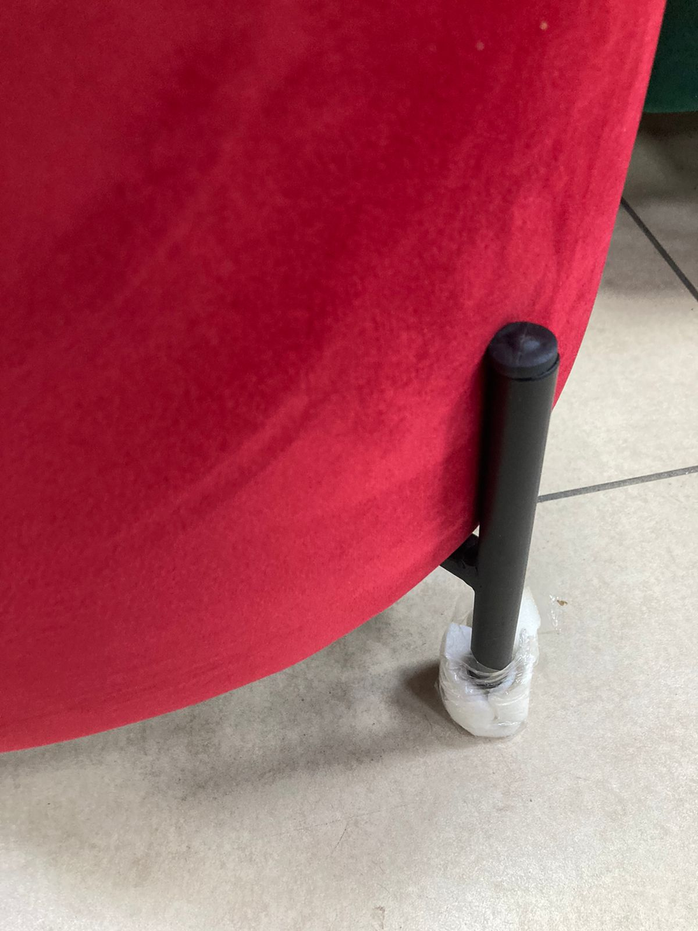 Пуфик Орегон велюр красный/черный