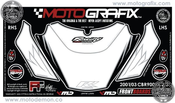 Передние  наклейки на пластик NH003U Honda CBR900 FireBlade RR2 / RR3 2001 2002 2003