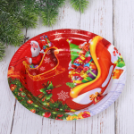 Поднос пластиковый «Добрый Дедушка Мороз» 21см