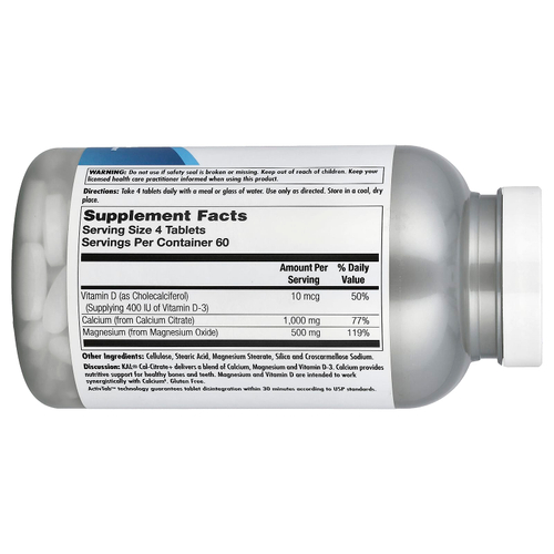 KAL, Кальций-цитрат +, D3 и магний, 240 таблеток