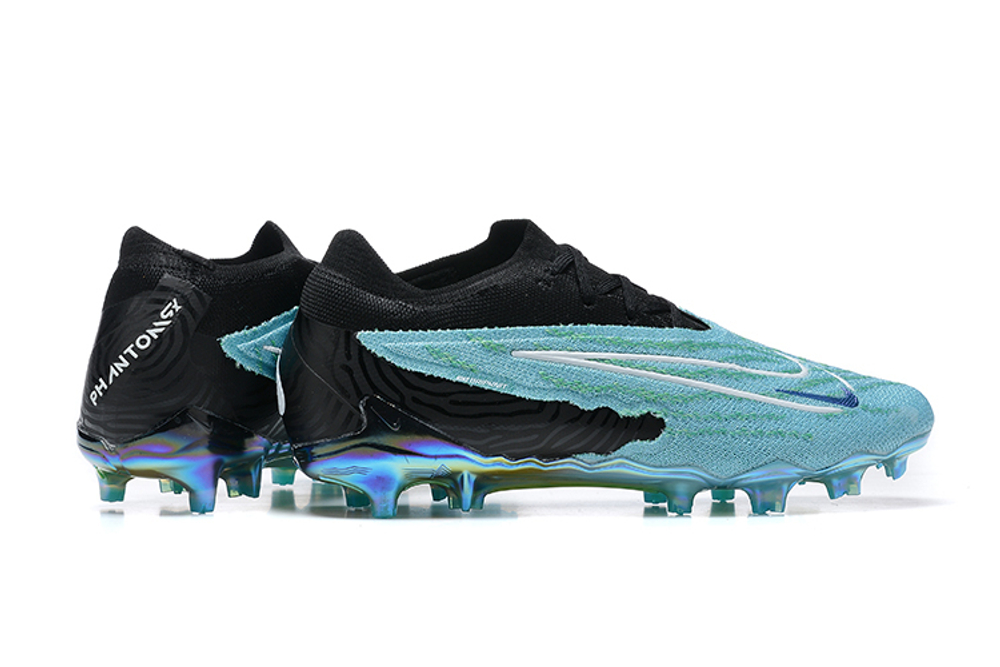 Бутсы Nike Phantom GX Elite FG (Черный+голубой)