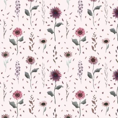 Подсолнухи на розовом