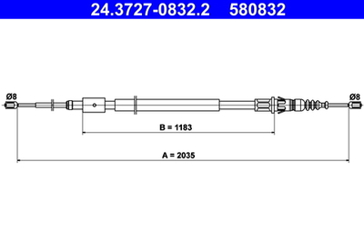ATE - 24372708322-ATE - Cable Pull, parking brake