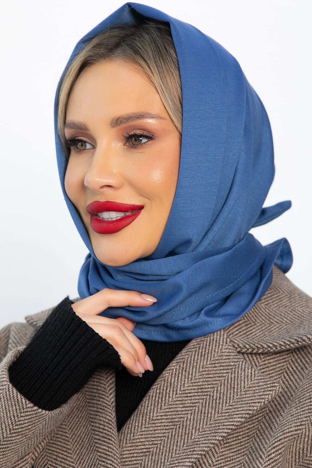 Косынка с отворотом (пепельно-синяя) КО21-23М LT Collection