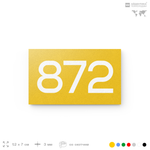 Номер на дверь 872, табличка на дверь для офиса, квартиры, кабинета, аудитории, склада, желтая 120х70 мм, Айдентика Технолоджи