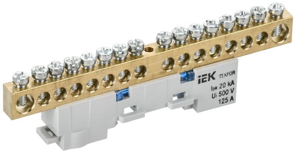 Шина нулевая N неизол. на универс. держ. 8х12-16-С TEKFOR IEK TF-NN20-16-DL-K07