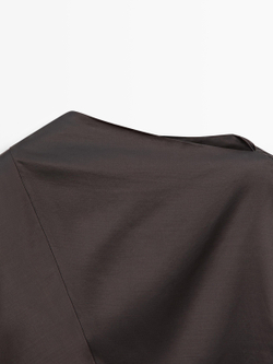 Massimo Dutti Блузка свободного кроя - STUDIO, коричневый
