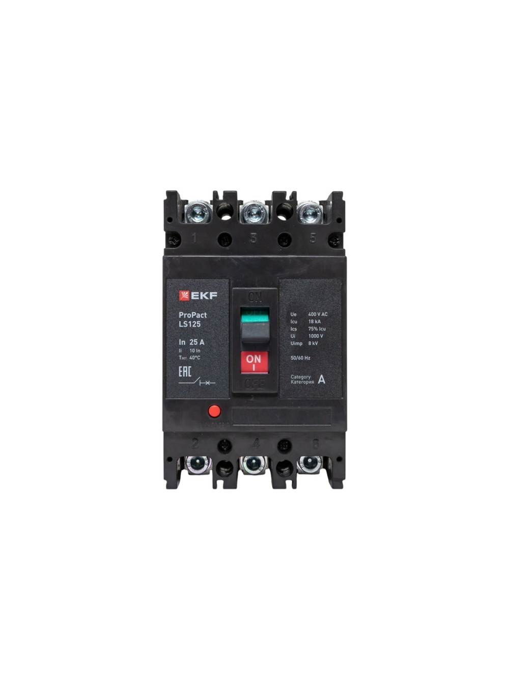 Выключатель автоматический 3п 25А 18кА LS125 ProPact EKF mccb-125-18-3-25-ls