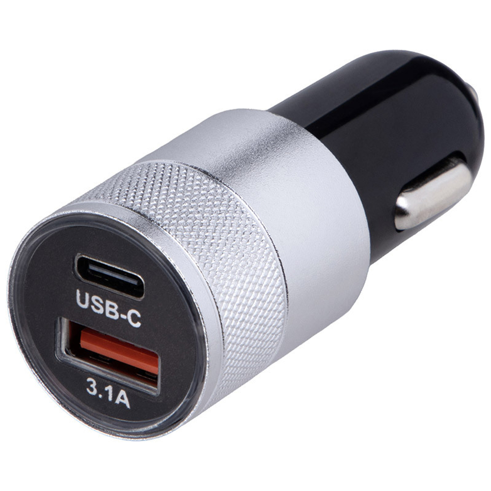 Автомобильное зарядное устройство Energy ET-43А, черный с серебром