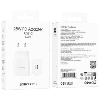 Сетевой адаптер питания BOROFONE BA82A PD 25W (белый)