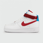 кроссовки Nike Air Force 1 Mid White Red Swoosh