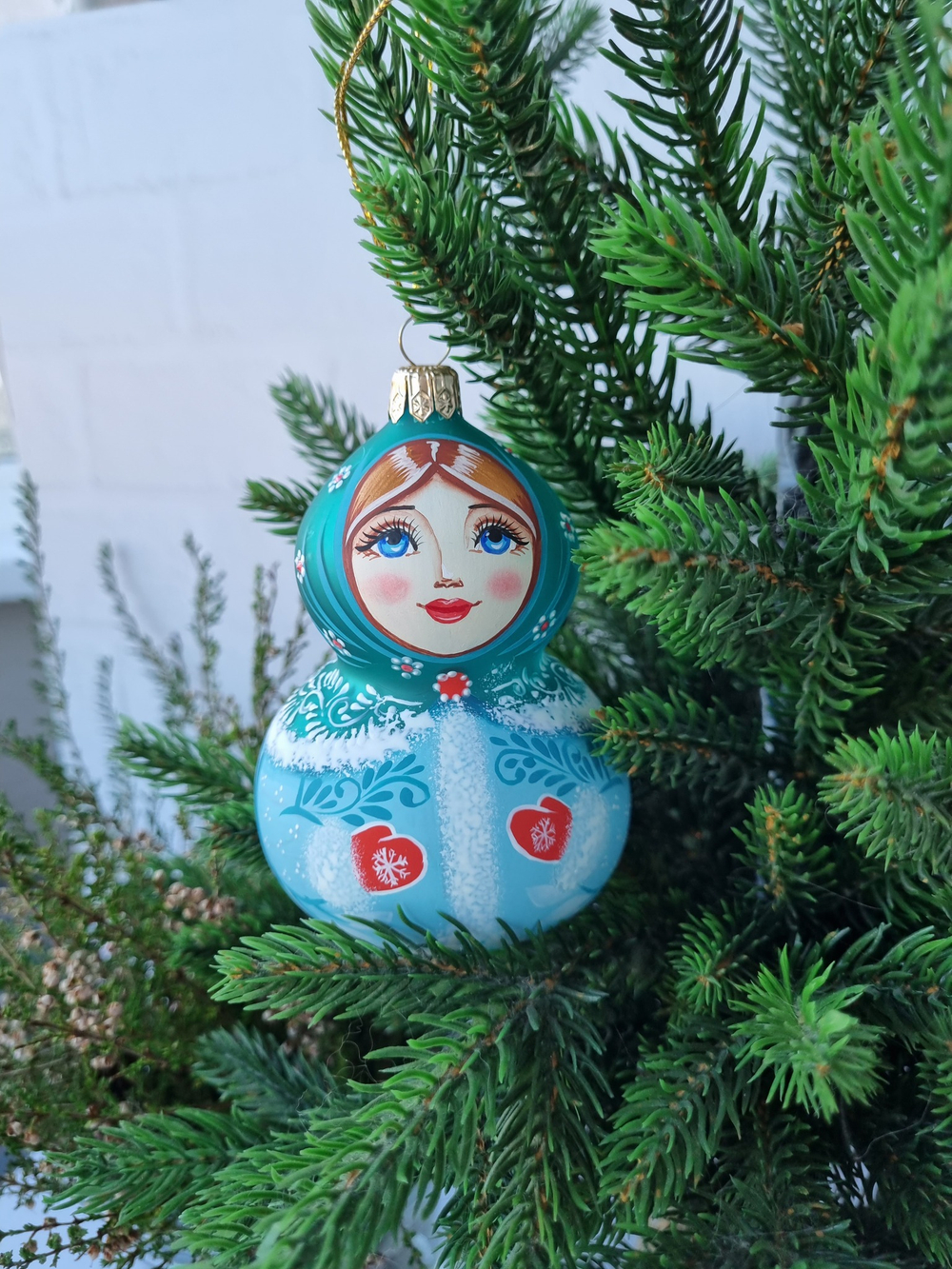 Матрешка стеклянная Грушенька