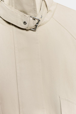 ZARA БОМБЕР ОВЕРСАЙЗ С ВЫСОКИМ ВОРОТНИКОМ, РЫЖЕВАТО-КОРИЧНЕВЫЙ