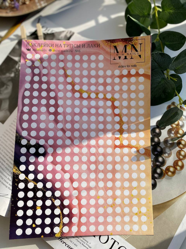 Наклейки на типсы и гель лаки MIW NAILS №06