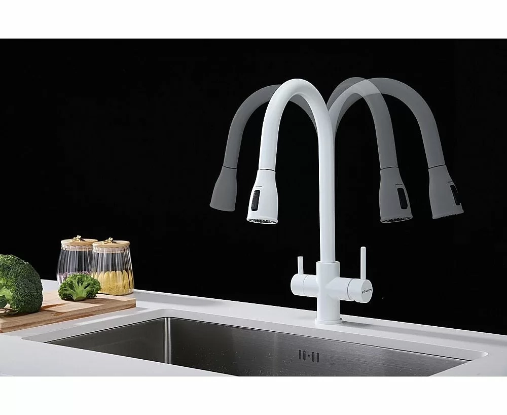 Смеситель для кухни Paulmark Lange La214212-WH белый матовый