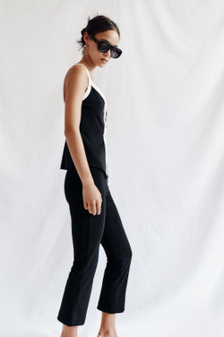 ZARA РАСКЛЕШЕННЫЕ ЛЕГИНСЫ СО ШВОМ, ЧЕРНЫЙ