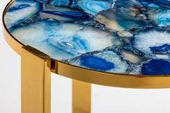 Кофейный столик Blue Agate gold L, Ø35х55 см