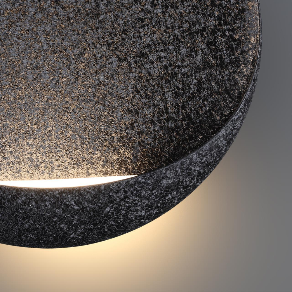 7003/7WL HIGHTECH ODL25 253 Настенный светильник черный ice crack/акрил IP44 LED 7W 231Лм 3000K CRI > 90 VELA