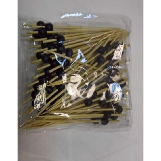 Пика шпажка бамбук "Жемчуг" 12 см черный 100 шт P.L.