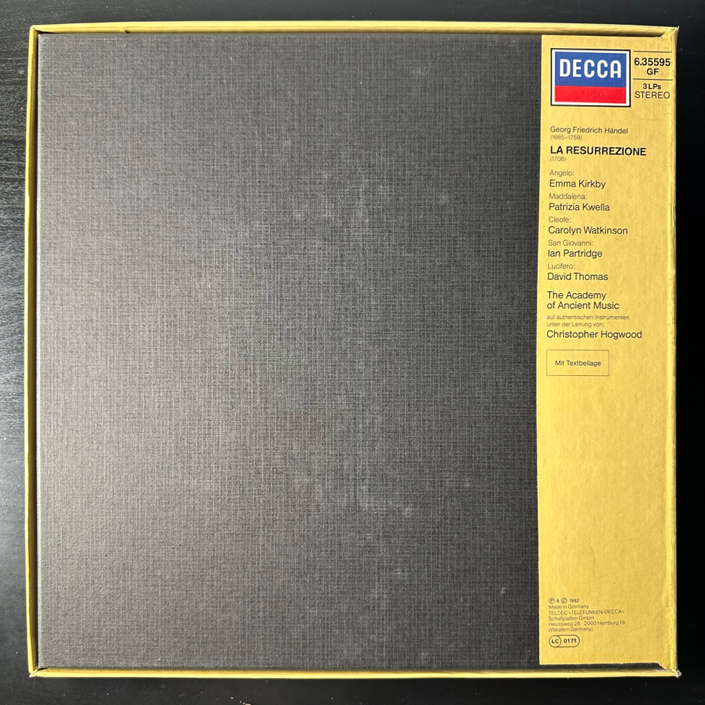 Гендель - Воскресение 3LP (Германия 1982г.)