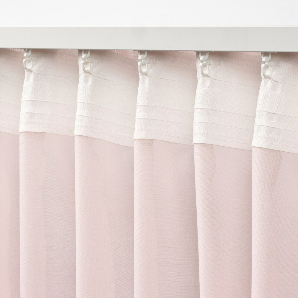 IKEA STENFRÖ  (ИКЕА СТЕНФРÖ)  -  Шторы, 2 шт, на ленте/розовые, 145x300 см