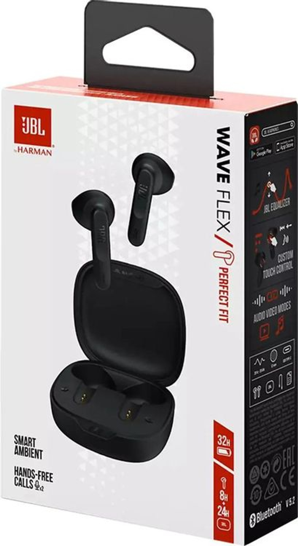 Наушники JBL Wave Flex, Bluetooth, вкладыши, черный [jblwflexblk]