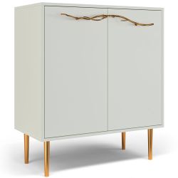 Комод Арт Колор matte Стайл Голд с 2 полками Белый опал матовый