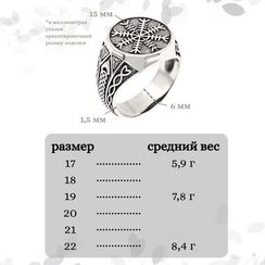 Кольцо Агисхьяльм из серебра