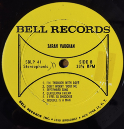 Винтажная виниловая пластинка LP The Voice Of Sarah Vaughan (USA 1961)